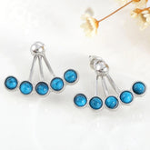 Turquoise Dot Peek a Boo Jacket Back Earrings